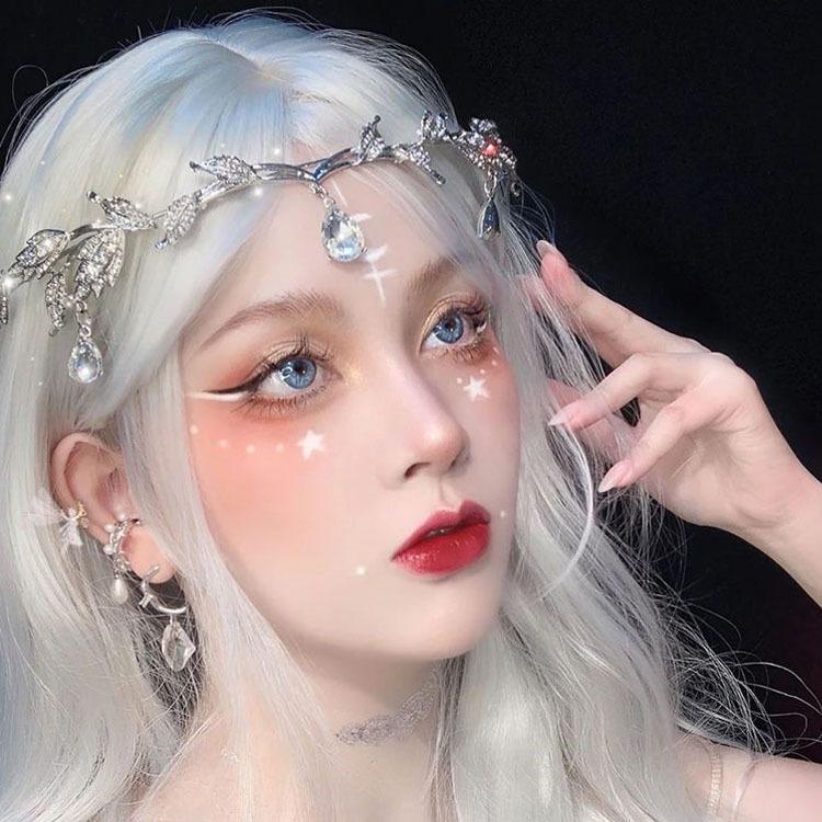 Kronenblätter, Wassertropfen voller Diamanten, Stirn der Braut mit Wasserdiamanten geschmückt, Hochzeitskopfbedeckung voller Diamanten, Kronenstirnbänder