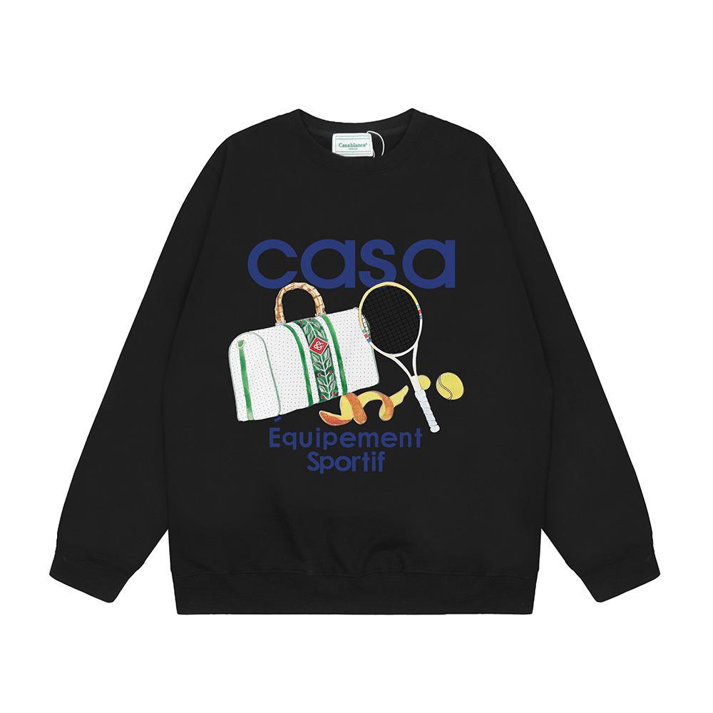 Grenzüberschreitende trendige Marke Casablanca Casablanca Buchstabe gemaltes Print 380g Herren- und Damen- Rundhals-Pullover