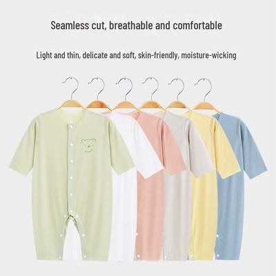 Modaler Langarm-Overall für Neugeborene – Dünner Frühlings-/Sommer-Pyjama