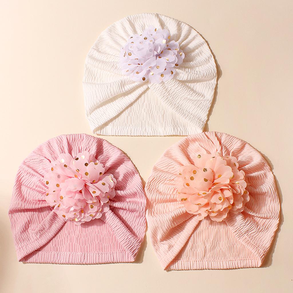 3 Pcs European and American Spring Thin Children s Breathable Hat Princess Infant Baby Hat Baby Hat 19cm*18cm&Polyester / Cotton