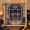 Traditional Ritual Art DIY Hanukkah Pearl Kit 3D Mosaic Bead Craft Set Creative Holiday Gift for Family Activity Making Kit Home Decor Educational