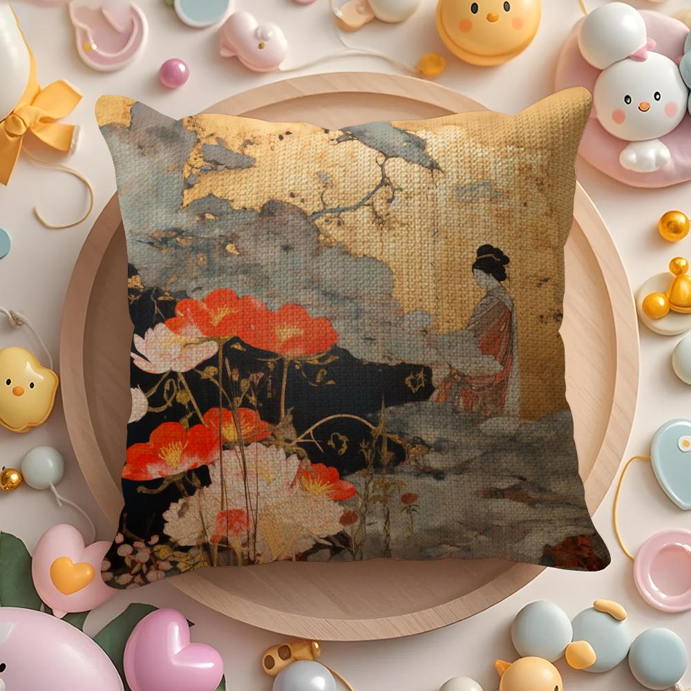 Elegant Traditional Chinese Art Pillow Case Pattern Printed Pillowcase For Living Room Sofa Cushion Cover  Bedroom Decor