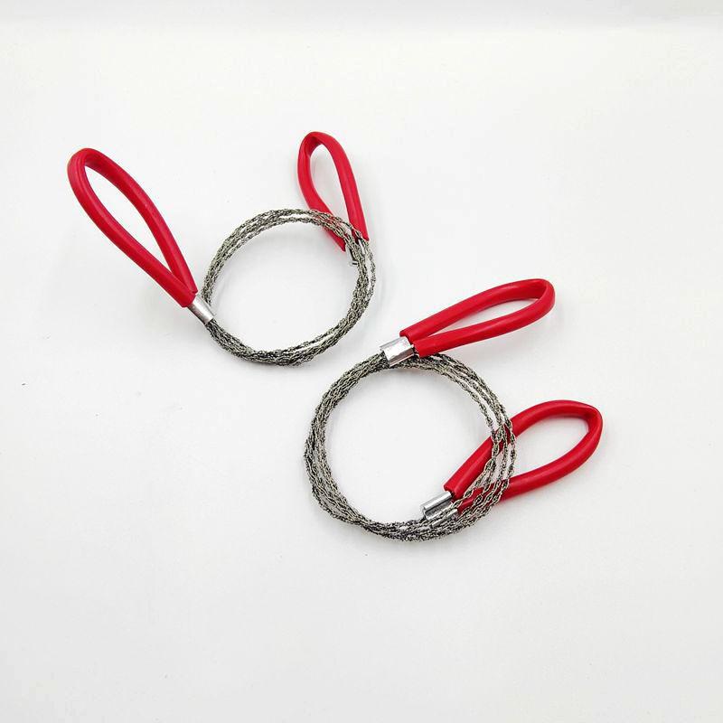 EDC Comfortable Grip Outdoor Survival Tools Portable Stainless Four-strand Reinforced Steel Wire Saw Tree Artifact Outdoor Survival Tools