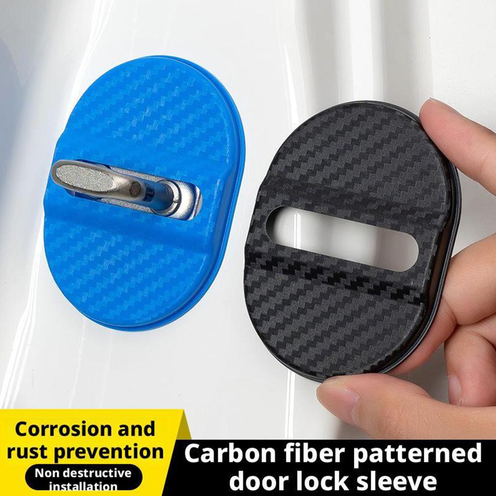 Housse de protection universelle pour serrure de porte de voiture, 4 pièces, accessoires décoratifs auto-adhésifs, manchon antirouille pour serrure 
