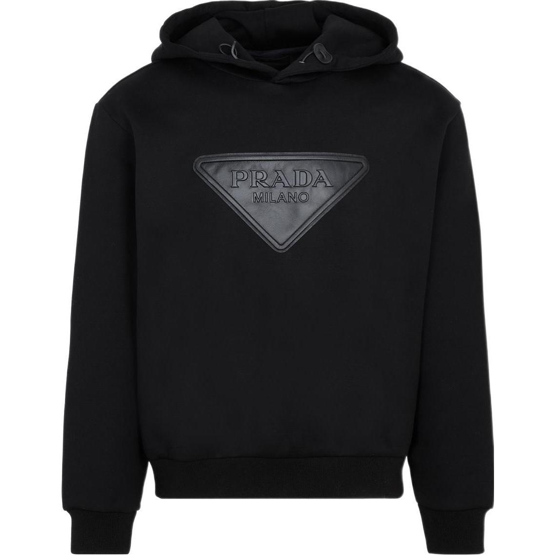 PRADA Logo Leather Patch Hoodie UJL20-0S21210GS