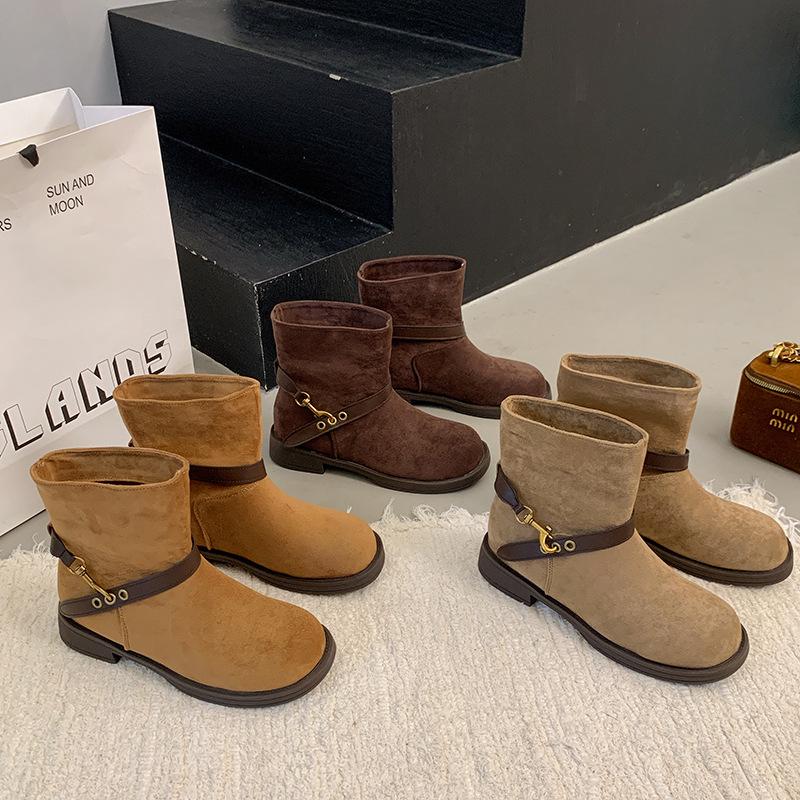 2025 Autumn New Retro Short Boots Casual Cowboy Western Boots Women's Shoes Martin Boots Women's Shoes Trendy Shoes Women's Boots M~