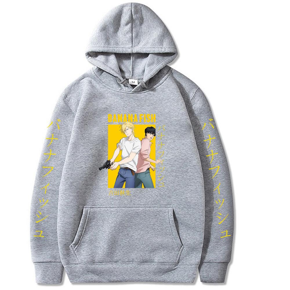 Mikiny Banana Fish Dámské Pánské Mikiny s kapucí s dlouhým rukávem Unisex Cool Streetwear Y2K Streetová móda Pulovr Oblečení