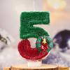 Christmas Cake Decoration Christmas Birthday Candle Number 1 Year Wreath Toppers Merry Christmas for children