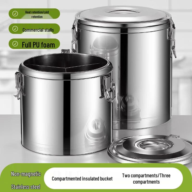 Lainuo 28L Komerční nerezový izolovaný ohřívač jídla s dvěma přihrádkami