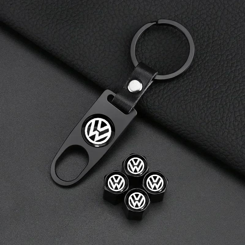 Para Volkswagen VW Llavero de Coche de Metal y Cuero Anillo de Llave Insignia Accesorios Para Volkswagen Golf-5 6 7 MK6 Jetta Lavida Polo Tiguan P
