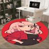 Devil Girl,Pink Hair Devil Chair Mat Round Rug Office Carpet, Machine Washable, Non Slip, Suitable for Living Rooms, Bedrooms