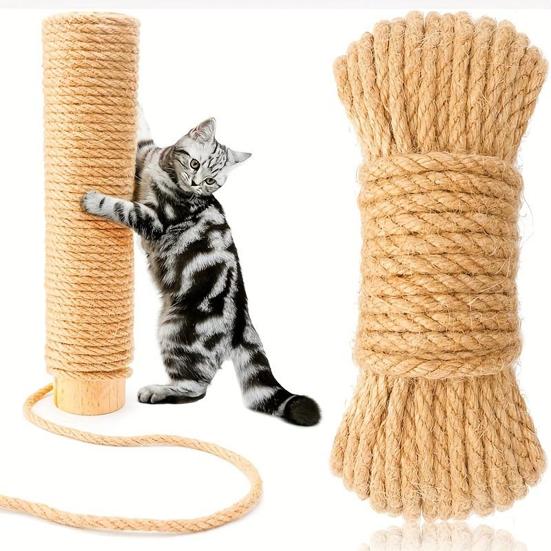 

33ft Natural Jute Scratching Post Replacement Rope- 1/ 4inch Odorless Jute Rope, Suitable for Trees and Towers S хакі