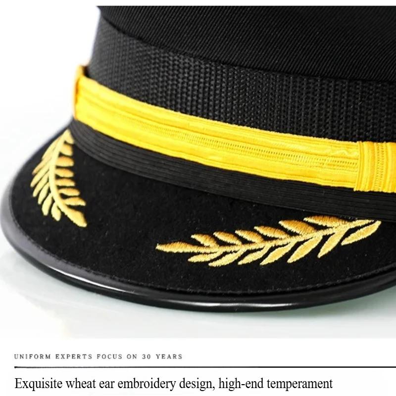 Große Qualitäts-Militärhüte Matrosen-Kapitänshut Fliegerkappe Piloten-Performance-Party Kopfbedeckung für Männer Frauen 55-62cm