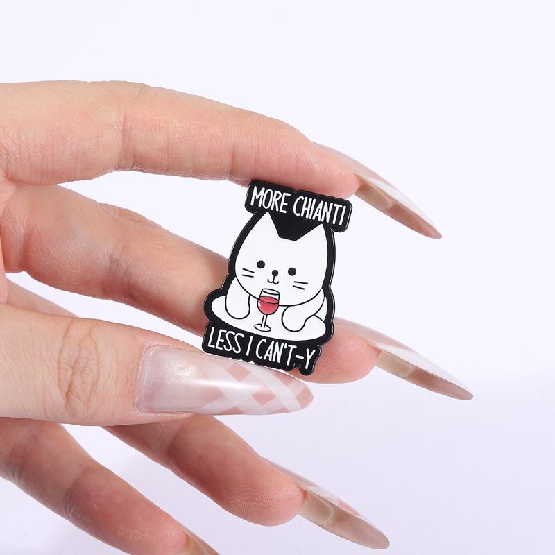 Ramen Wein Kaffee Katzen Emaille Anstecker Schnurr Mehr Sorge Weniger Anstecknadeln Revers Abzeichen Cartoon Tier Schmuck Geschenk für Kinder Freunde