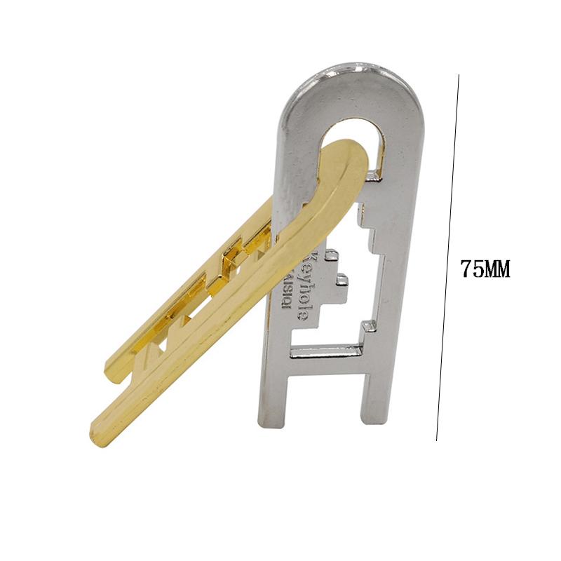 

Magic Ladder Lock Puzzle Disentanglement Brain Teaser Metal Baffling IQ Logic Test Educational Toys For Kids Teens Adults