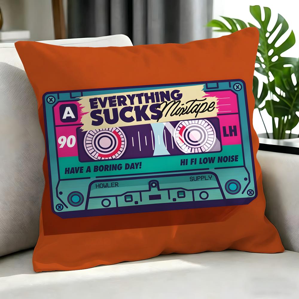 decor Music Tape Print Cushion Cover Cushion Cover Set Pcs x x x Pillowcase Decorative Sofa Home Decor