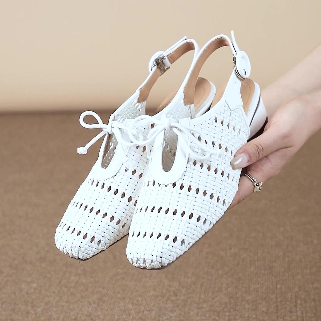 New Women Shoes Fashion Sandals Leather Knit Casual Slides Street Pumps
