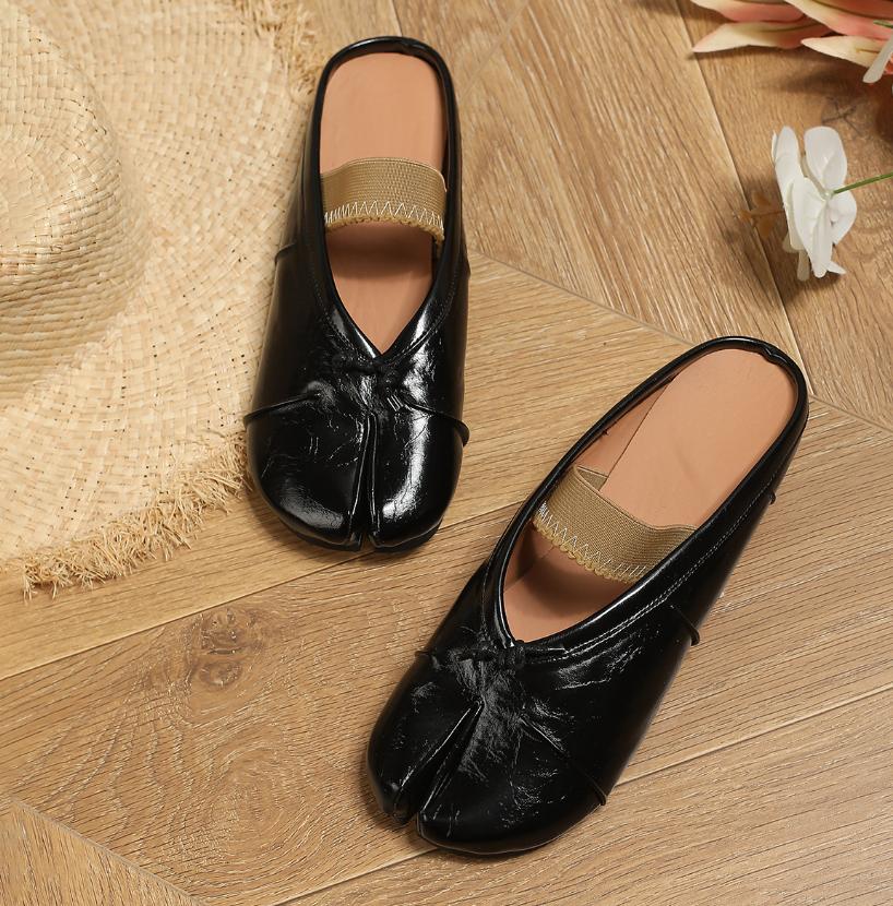 

Ретро Круглый Разделенный Носок Плоские кроссовки дизайнерская обувь Женские Повседневные Лоферы Мягкие Мокасины Модные Таби Ниндзя Мэри Джейн балетки 35