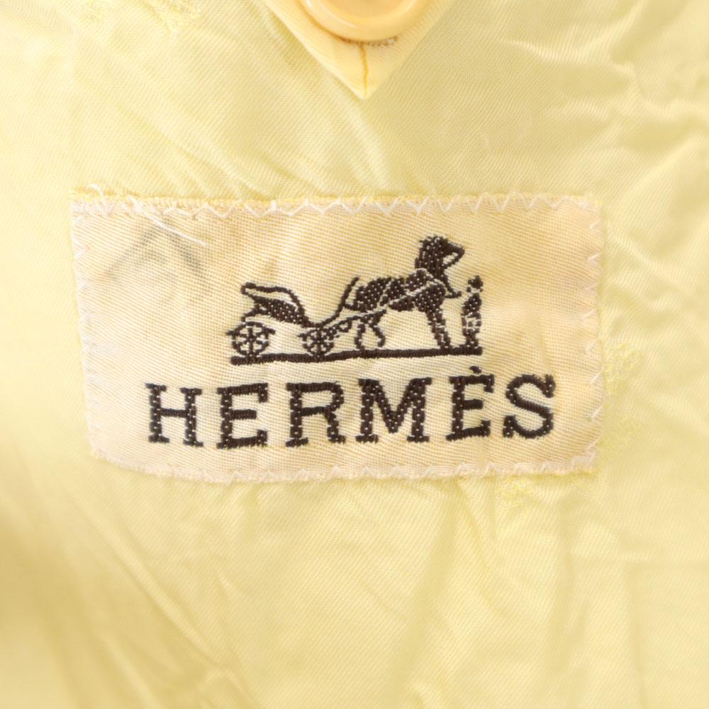 Hermes Made In Italy SUPER 100’s Tailored Jacket 50 Yellow Beige Blazer Men's Used