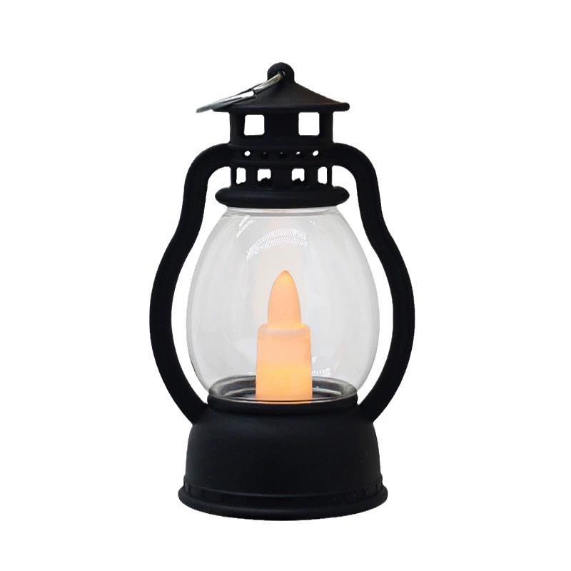 LED Retro Small Horse Lamp: Hand-Held Electronic Candle, Christmas Decoration, Plastic Oil Lamp, Wind-Resistant Night Light, Luminous Ornament.