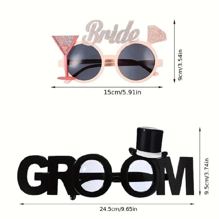 Amusing Novelty Wedding Glasses Plastic Frame Playful Reception Eyewear For Brides Grooms Lightweight Durable Party Accessories