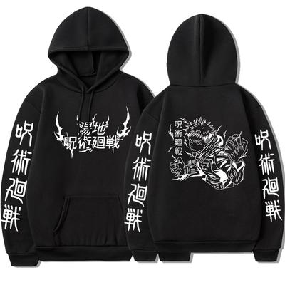 Japan Anime Jujutsu Kaisen Hoodie Itadori Yuji Graphic Hoodies Oversized Hooded Sweatshirt Long Sleeves Cotton Men Women Clothes