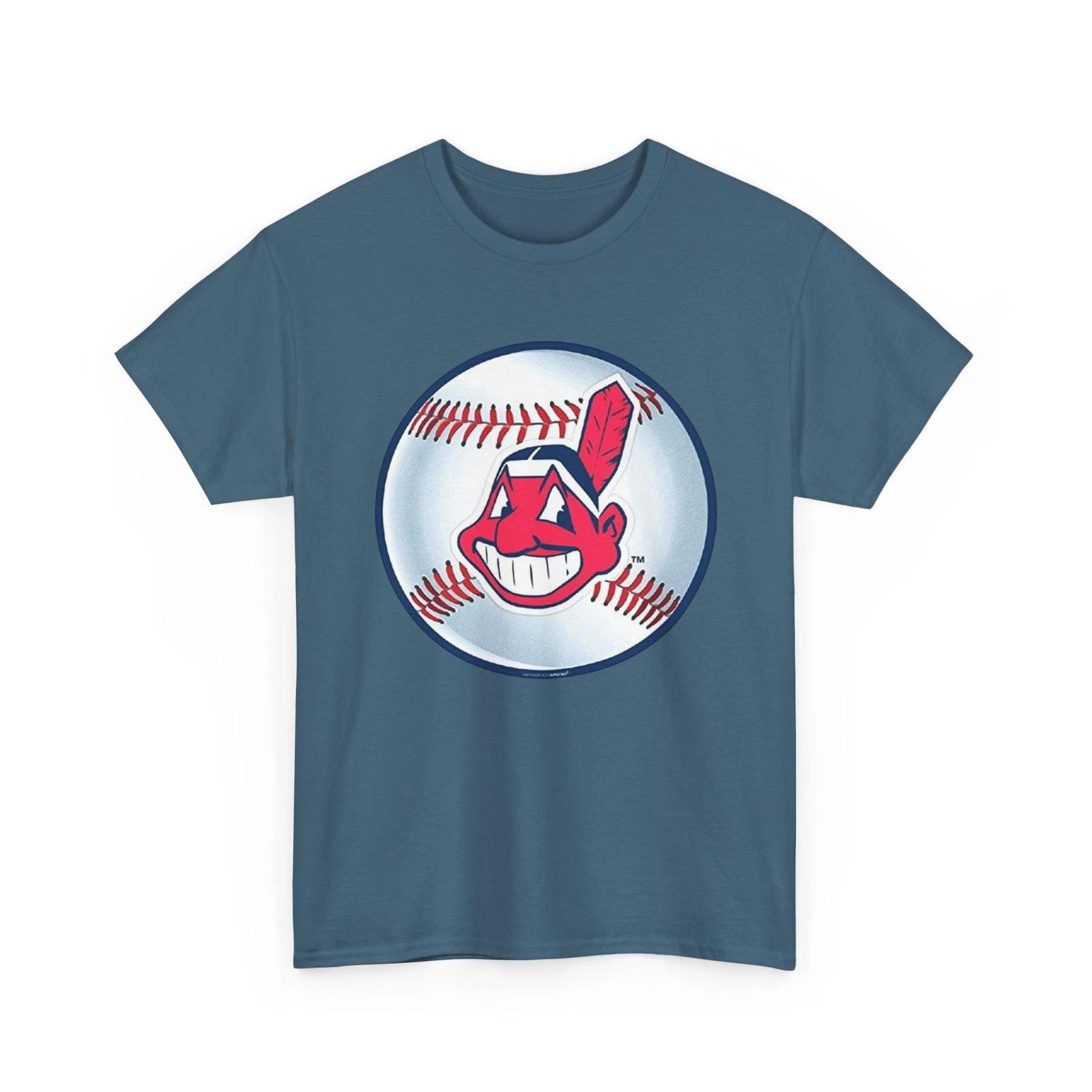 

Cleveland Indians Baseball Wahoo Ball Printed T shirt Unique Sports Collectible 3XL