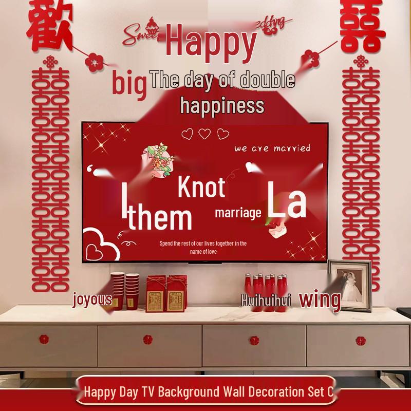 Wedding & Living Room TV Backdrop Decoration Set