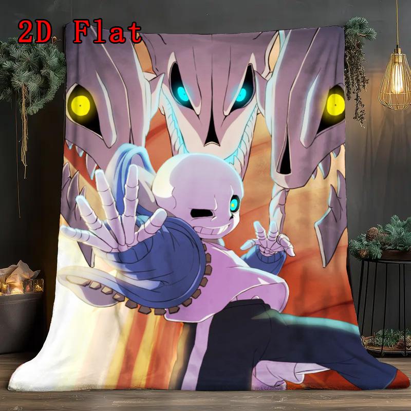 Undertale Sans anime 2D Flat Pattern Flannel Blanket High quality All Seasons Warmth and Comfort Perfect for Christmas Gifts.PMT0914211