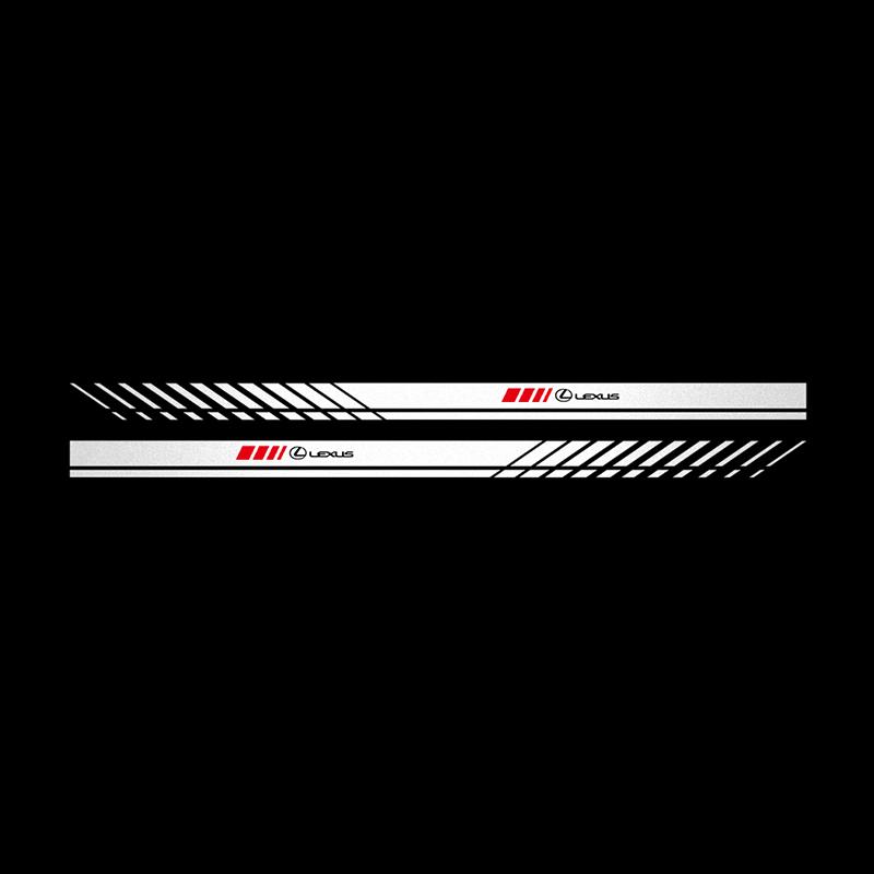 crglqt1 2Pcs Car Styling Body Stripes Both Side Door Side Skirt Stickers For Lexus IS RX NX CT200h F Sport UX LX LC GX GS ES Accessories