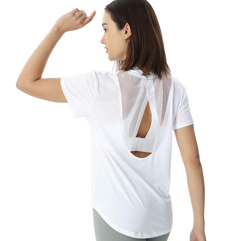 

Жіноча швидковисихаюча сітчаста спортивна футболка - вільний крій, дихаюча, з короткими рукавами для бігу, йоги та фітнесу на свіжому повітрі