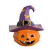 Halloween Ornament Pumpkin Wearing Witch Hat Shape Statue Indoor Outdoor Decor Spooky Halloween Tabletop Decoration