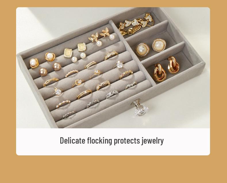 Velvet Multi-layer Jewelry Box for Earrings, Necklaces & Rings - Large Capacity High-end Display Storage