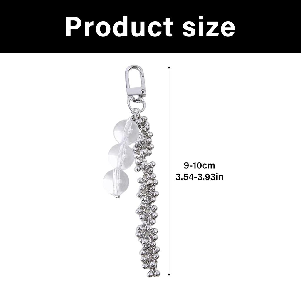 Stylish Tassel Keychain for Keys Bags Backpacks Fashionable Acrylic Beaded Phone Chain Decorative Jewelry Accessory
