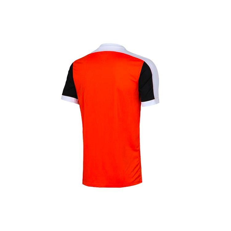 Nike Color Block V-Neck Breathable Quick-Dry Soccer Short-Sleeve T-Shirt Men Tops Orange Red 725892-815