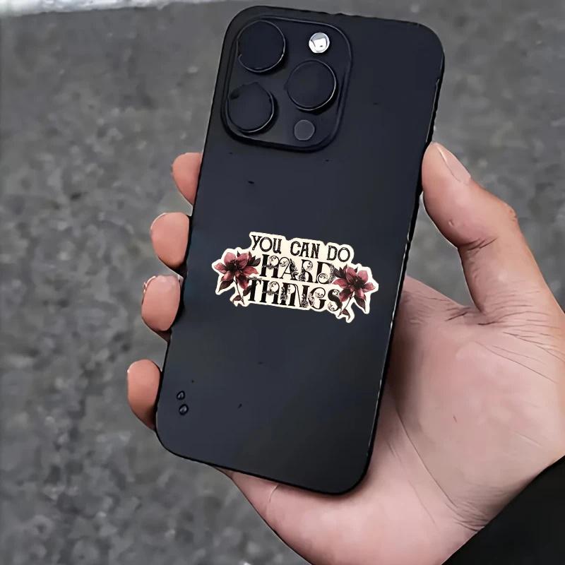 Inspirational Quote Sticker You Can Do Hard Things Decal Gift Ideas Teacher Stickers Notebook Journal Student Floral Laptop Decor Tumblr