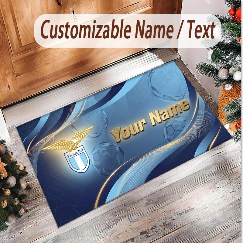Personalized Crystal Velvet Carpet Lazio FC Pattern Non Slip Floor Rug