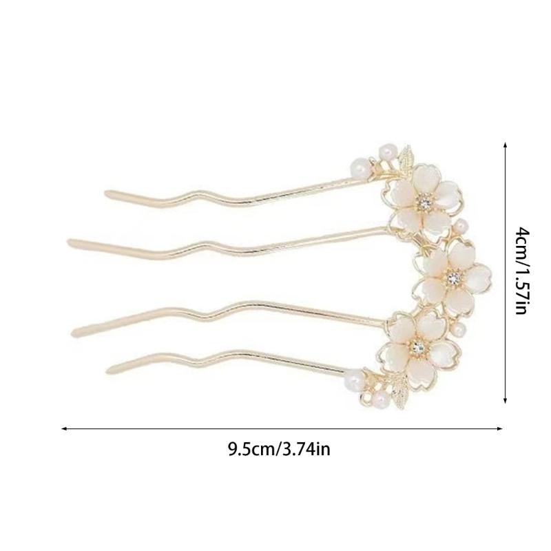 Luxurious Pearls Hairpin Hair Pins Girl Birthday Party Elegant Pageant Flower Crystal Girl Wedding Costume Headwear
