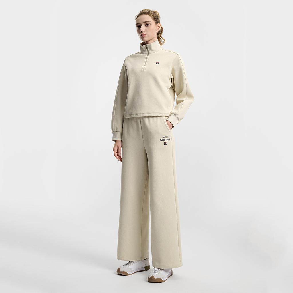 Fila Tennis Fashion Simple Classic Retro Casual Loose Comfortable Knitted Sports Pants Women Bottoms Peach A11W613603FBG