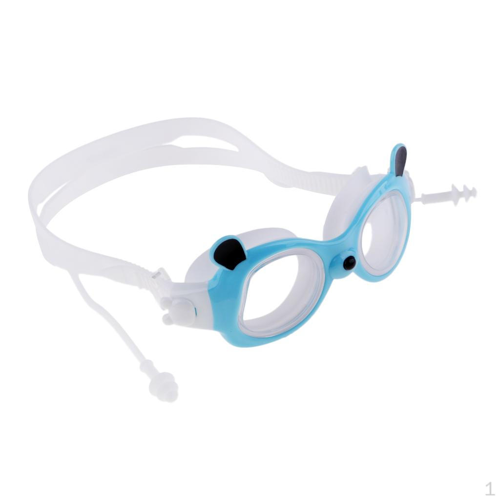 

Waterproof Kids Swimming Goggles Swim Glasses Connected Ear Light Blue