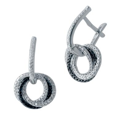Boucles d'oreilles en argent avec zircons cubiques (1976272)