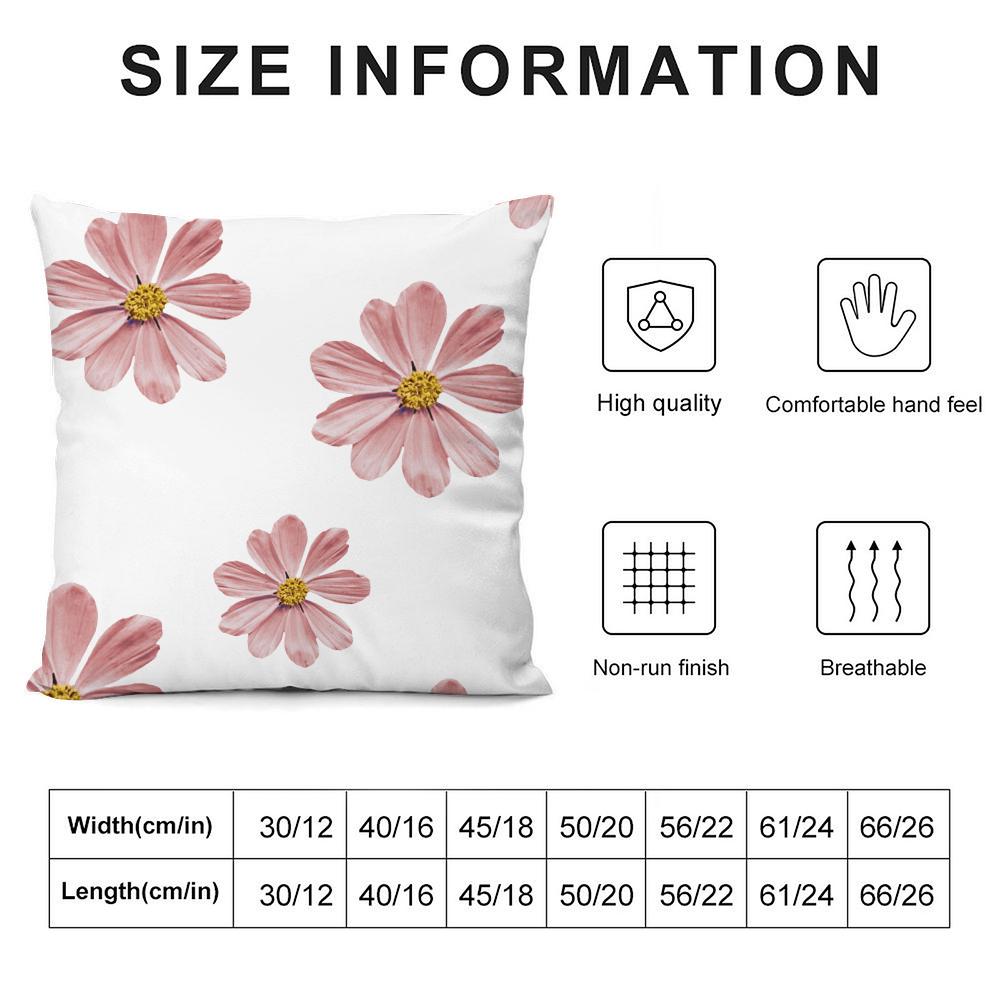 Simple Petal Patterncushion Cover Soft Plush Throw Pillow Cover | Double-Sided Decorative Cushion Case | Sofa Bedroom Home Decor