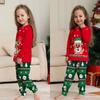 New Christmas Family Matching Outfits Cartoon Printed Santa Christmas Pyjamas Set Soft Deer Top+Pants Dad Mom