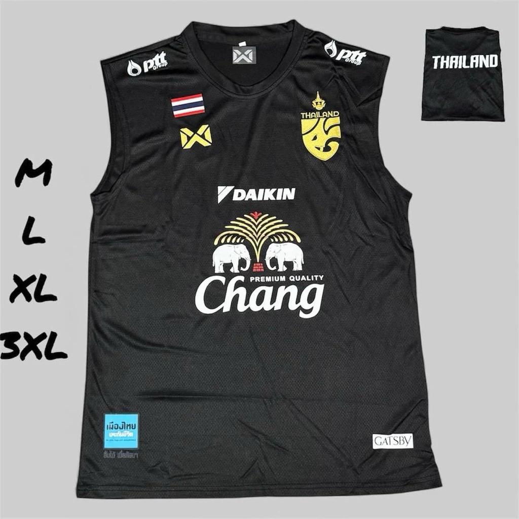 THAILAND National Football Soccer Print JERSEY Tank Top Vest Sleeveless Quick Dry Shirt Round Neck Polyester Uniform Elephant Logo Sport Outdoor