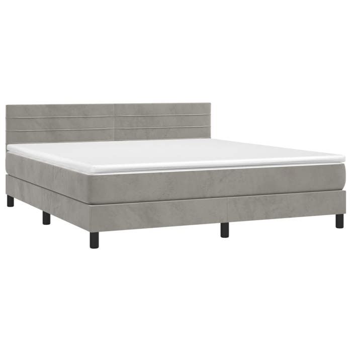 Maison Exclusive - Sommier à lattes de lit avec matelas LED Gris clair 180x200 cm