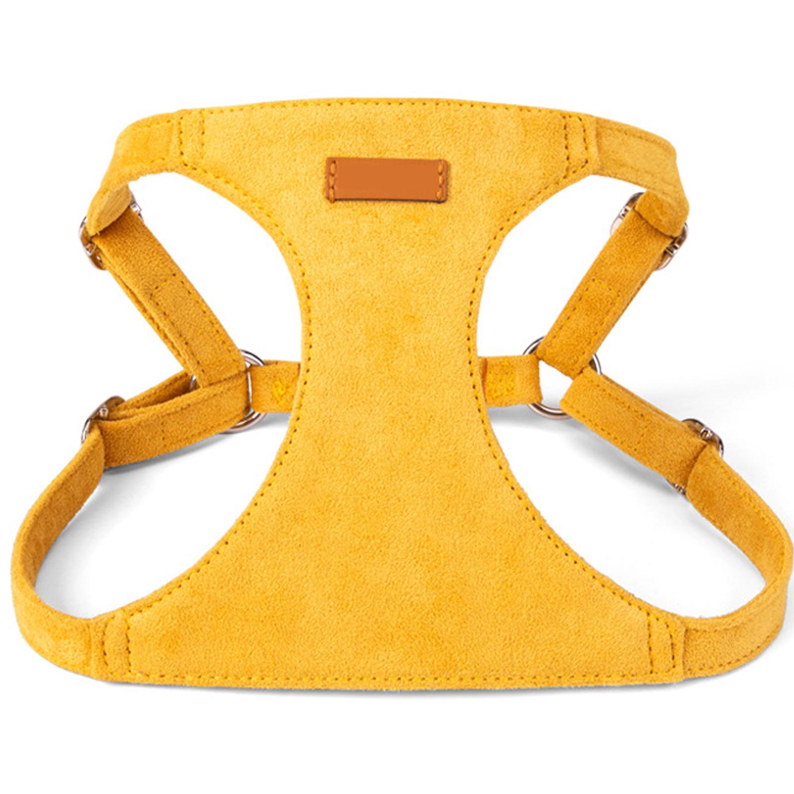 

Набор: Поводок и шлейка из замши для маленькой собаки, Регулируемый ремень на груди и спине, -Побег питомца, Мягкие удобные принадлежности для выгула собак L