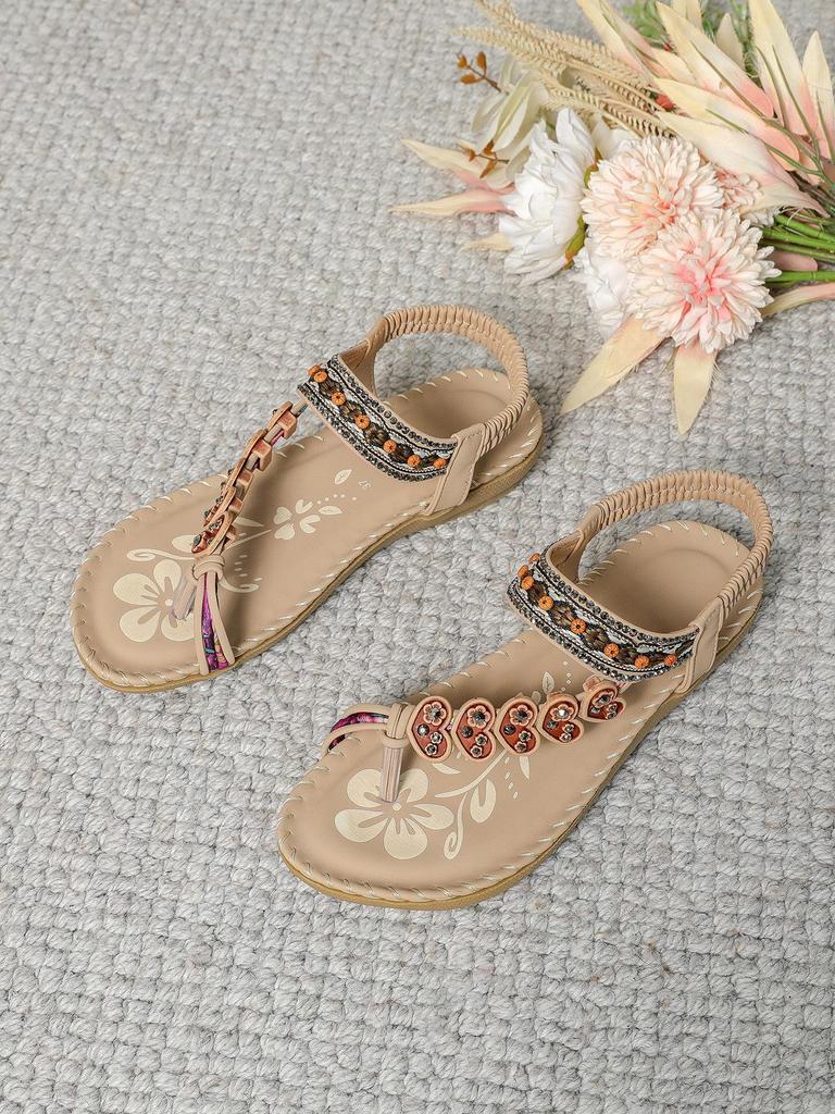 Bohemian Ethnic Women's Beaded Summer Beach Sandals