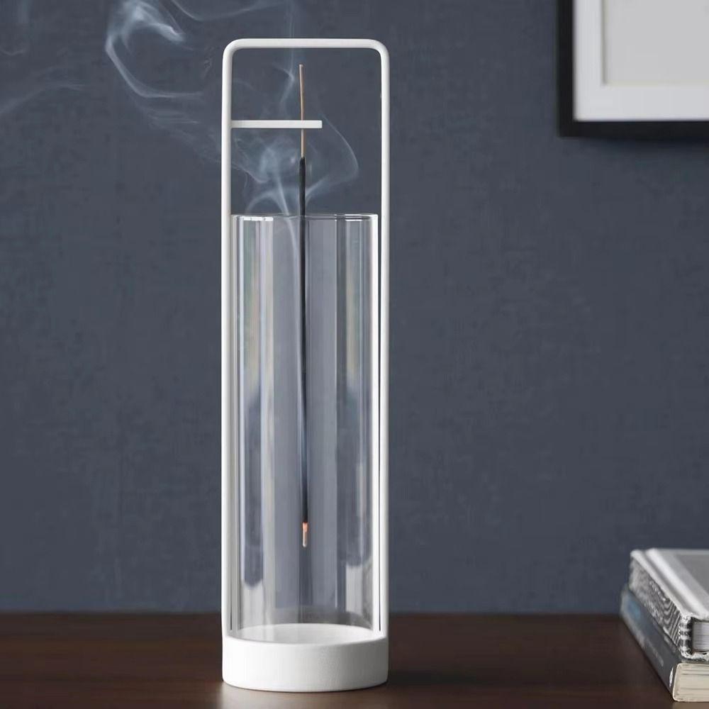 Creative Upside-down Incense Burner Stand with Glass Incense Stick Holder  Room Decor