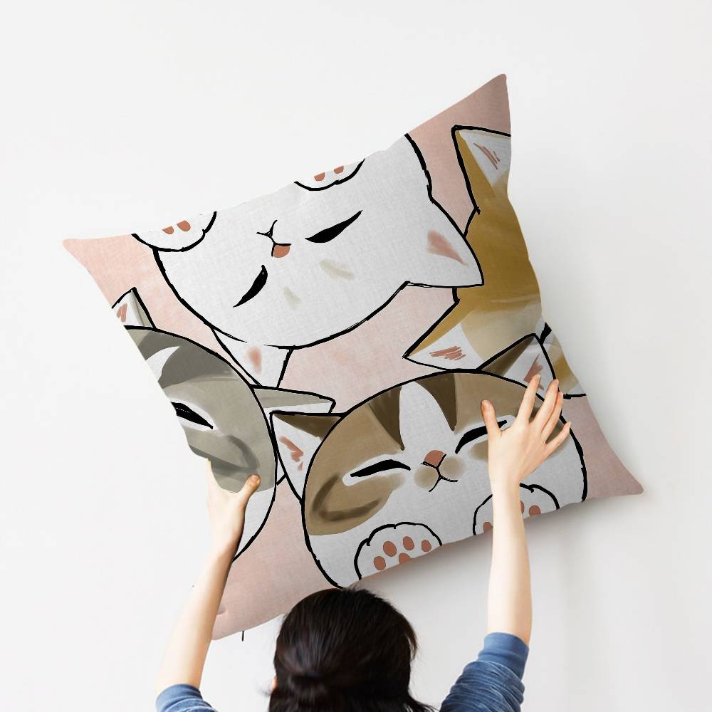 Popular Cute M-Mofusand Cat Cushion Cover Pillow Cover Decor Pillowcase Printed Cushion Case For Couch