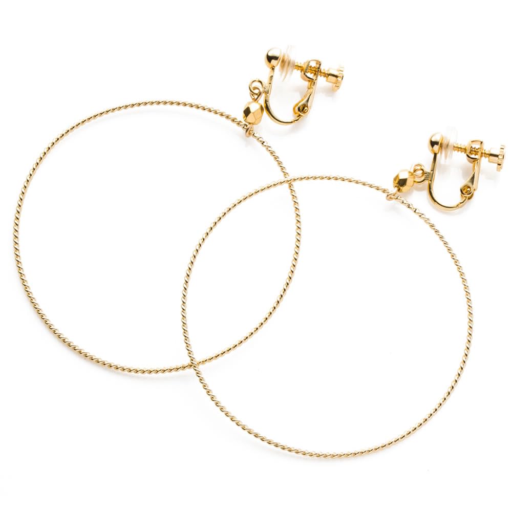 

Large Twisted Hoop Nickel Free [Accessories Salt] Earrings, Gold, Women s, Hypoallergenic, золотий